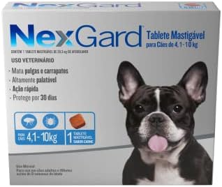 Nexgard Antipulgas e Carrapatos para Cães de 10,1 a 25kg, 1 tablete