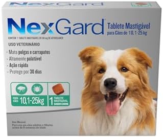 Nexgard Antipulgas e Carrapatos para Cães de 10,1 a 25kg, 1 tablete