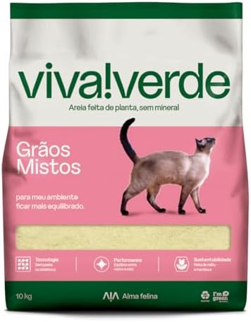 Viva Verde Areia Higiênica Biodegradável Para Gatos Grãos Mistos 4Kg