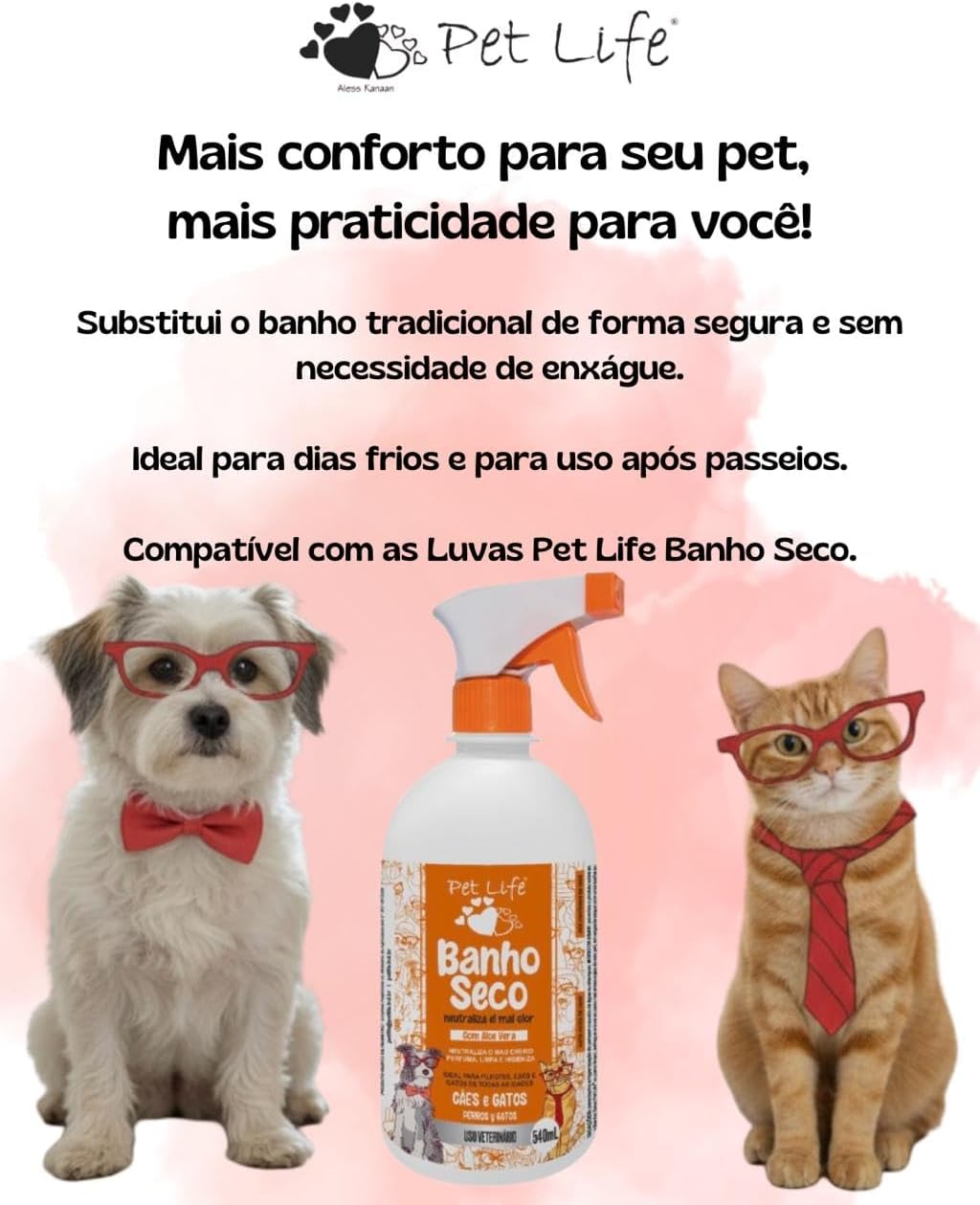 Banho Seco Pet Life Cães e Gatos 540 mL
