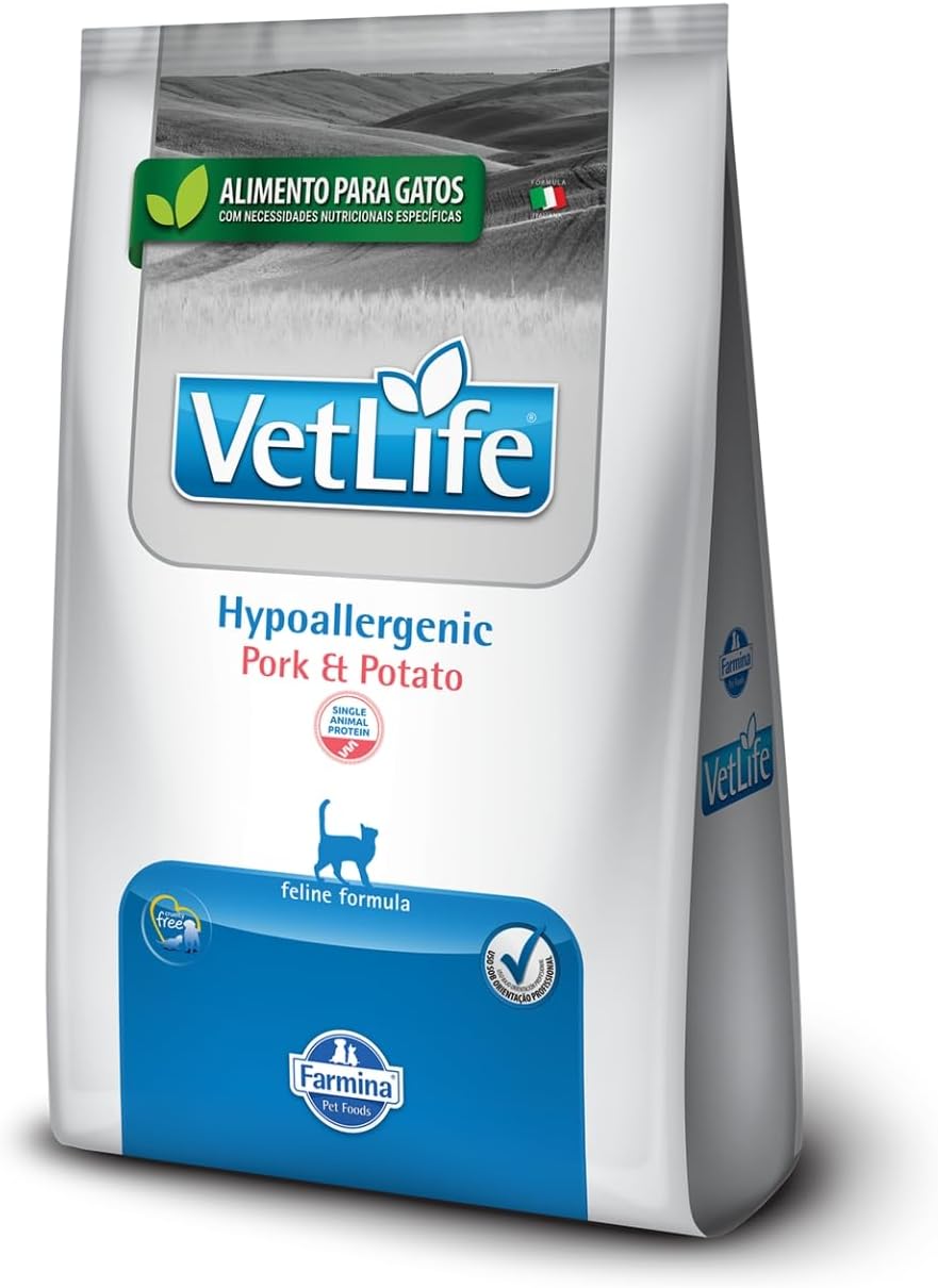 Vet Life Hypoallergenic Pork & Potato para Gatos Adultos de Todas as Raças 2Kg