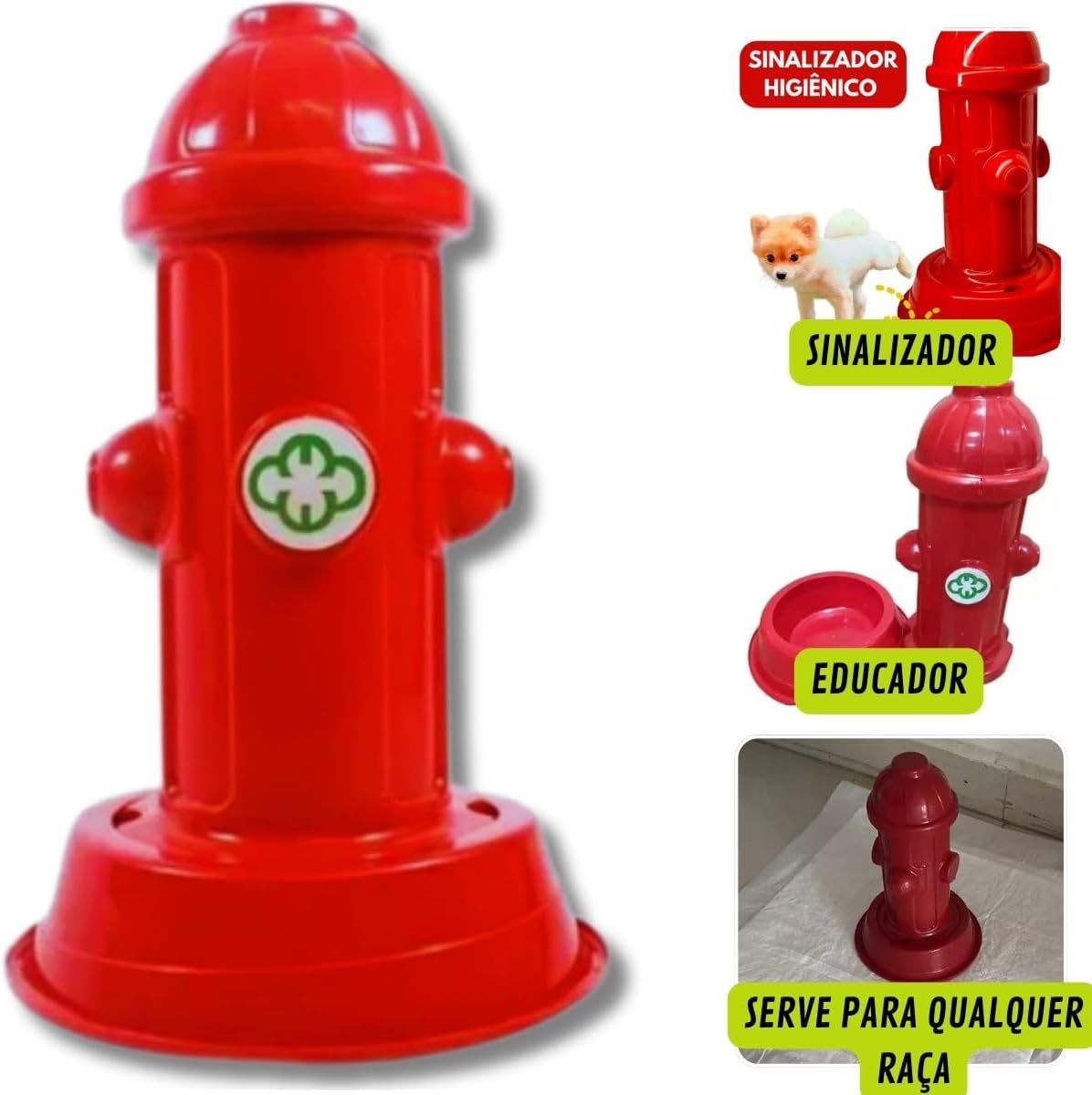 Hidrante Educador Pet Poste Xixi Fácil Sanitário Banheiro para Cães, Vermelho