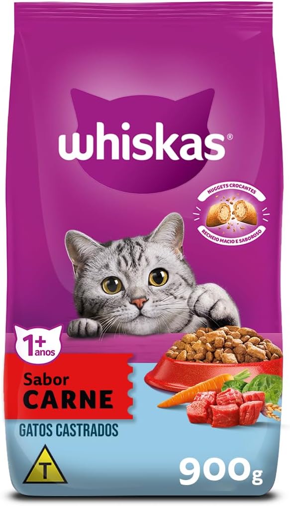 WHISKAS Ração Carne Gatos Adultos Castrados 2,7 kg