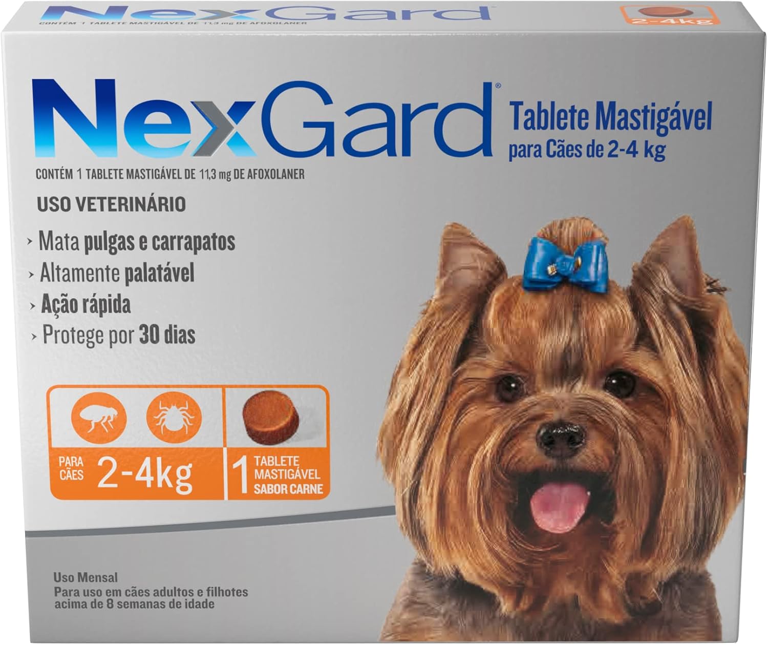 Nexgard Antipulgas e Carrapatos para Cães de 10,1 a 25kg, 1 tablete