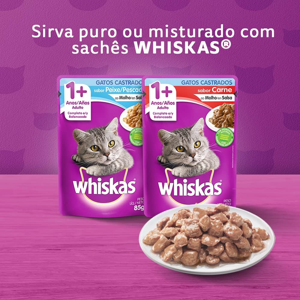 WHISKAS Ração Carne Gatos Adultos Castrados 2,7 kg