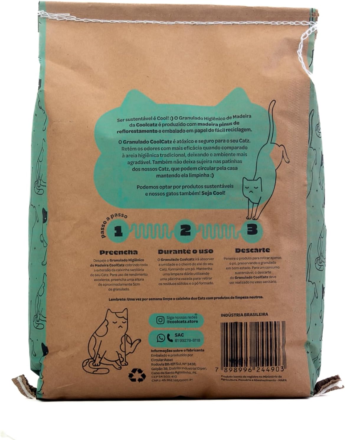 Granulado Higiênico de Madeira Coolcatz 5kg