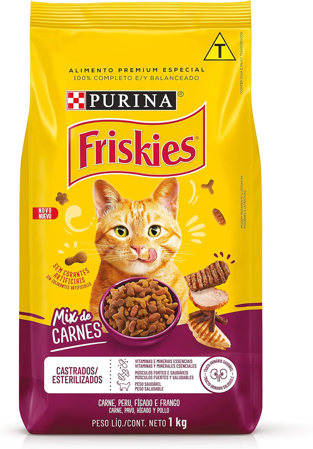 Purina Friskies Ração Gatos Castrados Friskies Mix De Carne 3Kg