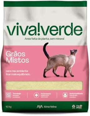 Viva Verde Areia Higiênica Biodegradável Para Gatos Grãos Mistos 4Kg