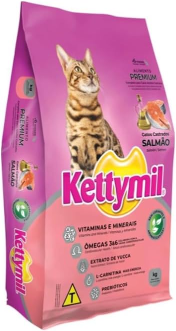 Ração Gatos Castrados Salmão Kettymil 10,1kg