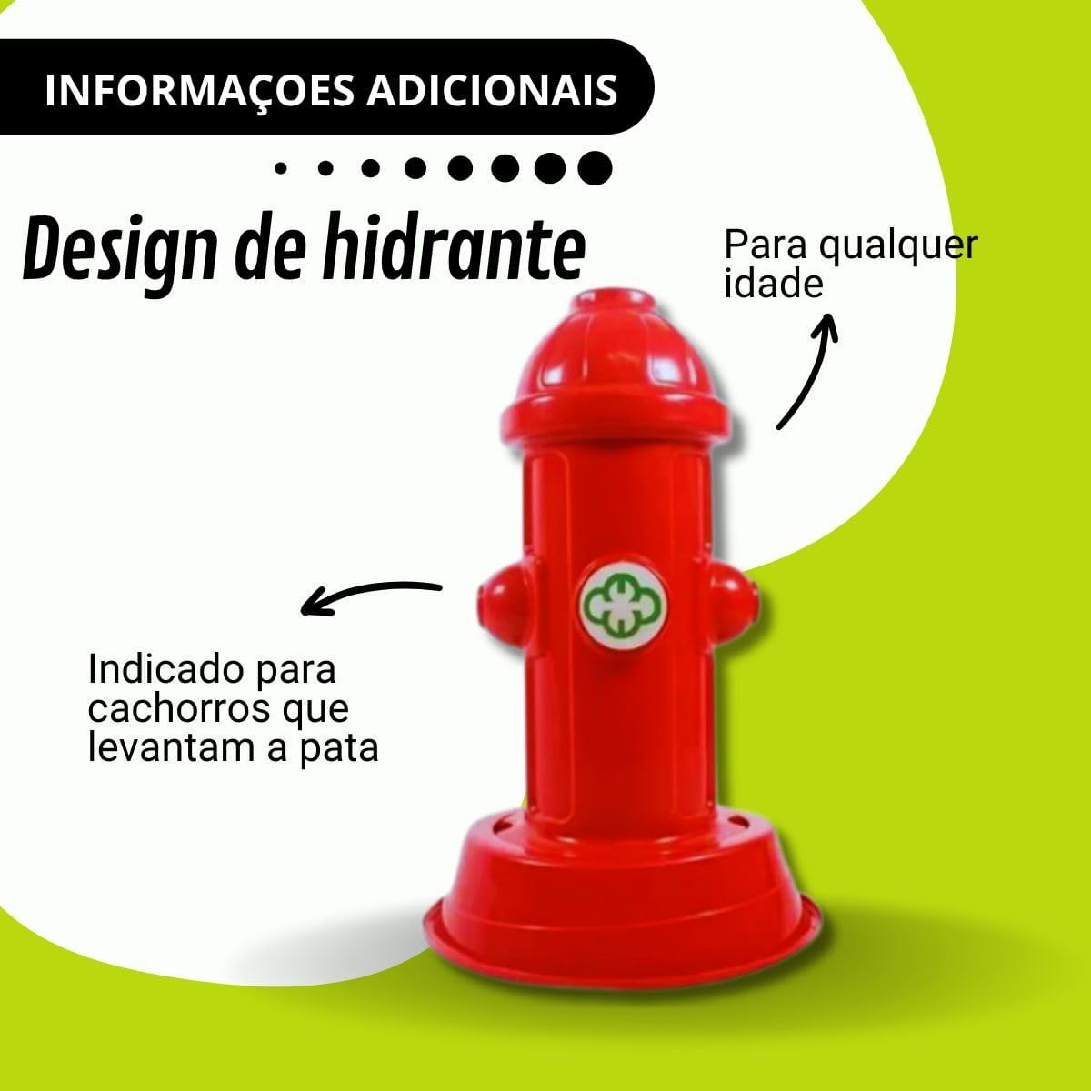 Hidrante Educador Pet Poste Xixi Fácil Sanitário Banheiro para Cães, Vermelho