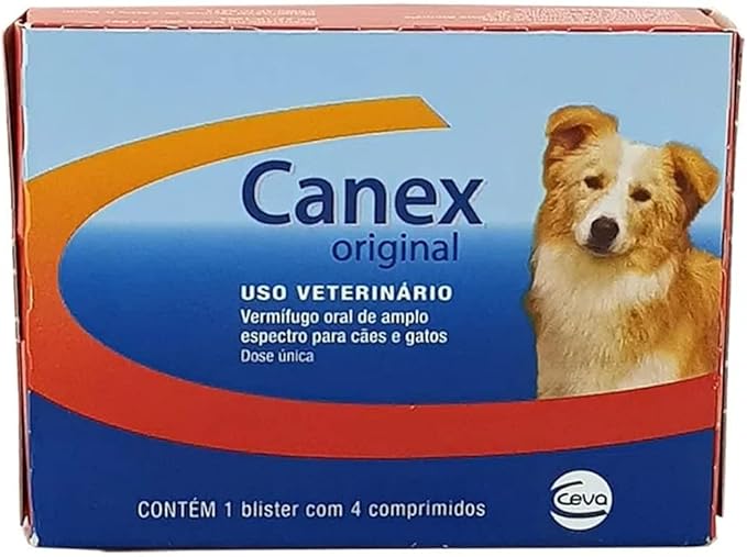 Ceva - Canex Original Vermífugo para Cães e Gatos - 4 Comprimidos (Embalagem pode variar)