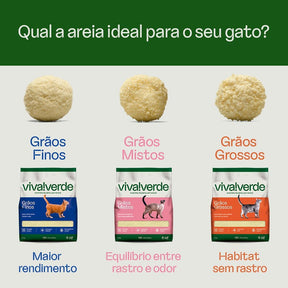 Viva Verde Areia Higiênica Biodegradável Para Gatos Grãos Mistos 4Kg