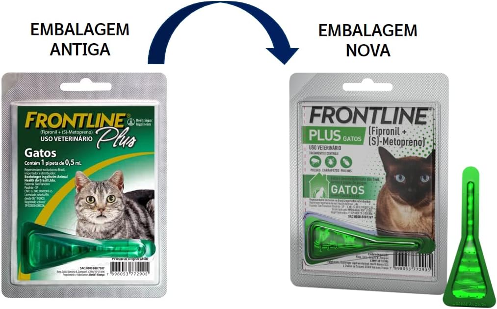 Frontline Antipulgas e Carrapatos Plus para Gatos, verde, Tamanho único