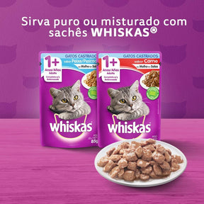 WHISKAS Ração Carne Gatos Adultos Castrados 2,7 kg