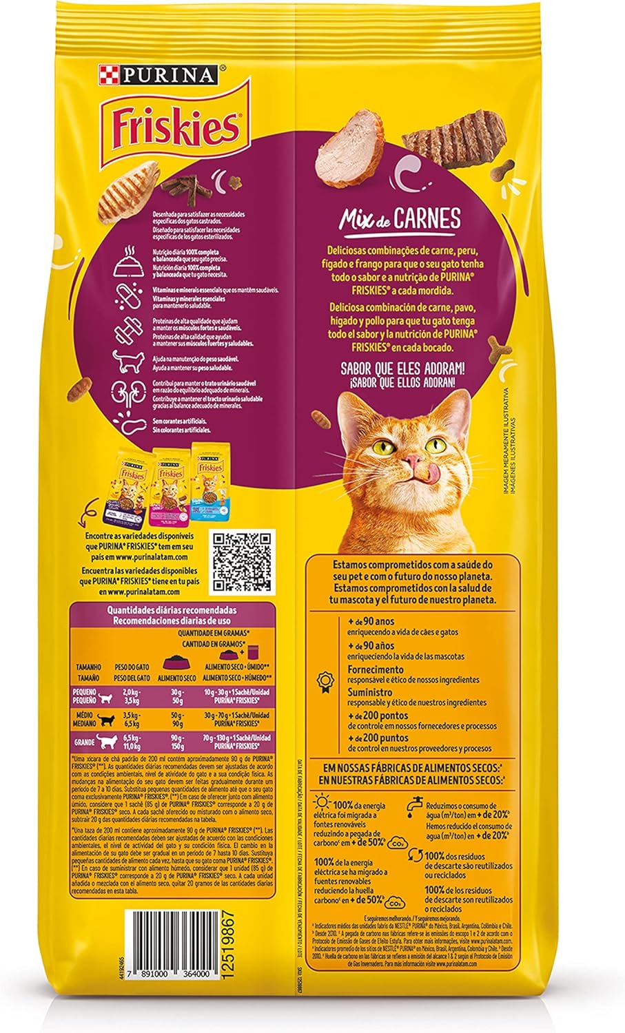 Purina Friskies Ração Gatos Castrados Friskies Mix De Carne 3Kg
