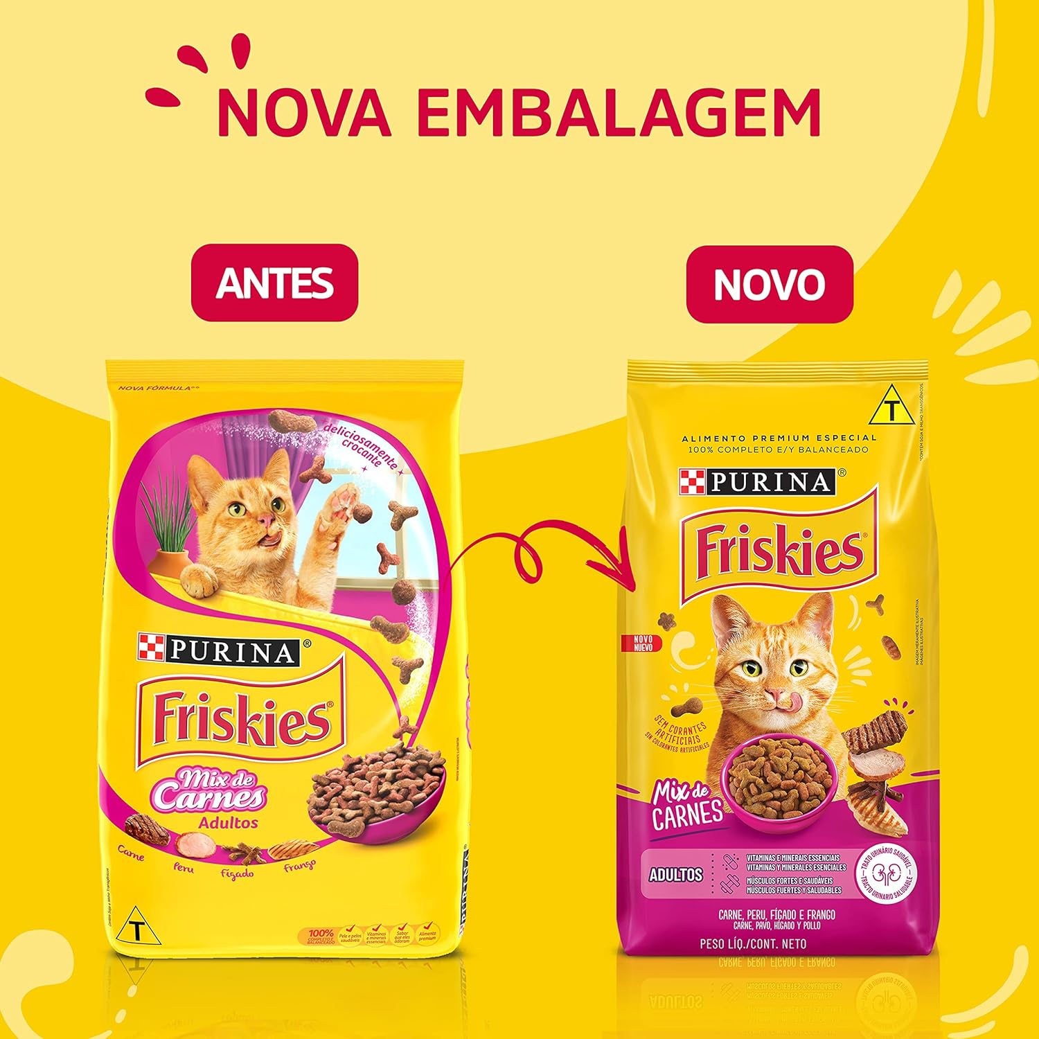 Purina Friskies Ração Gatos Castrados Friskies Mix De Carne 3Kg